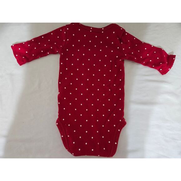 Child of mine by Carter's 0 to 3 months polka dot long sleeve one piece - Picture 3 of 4